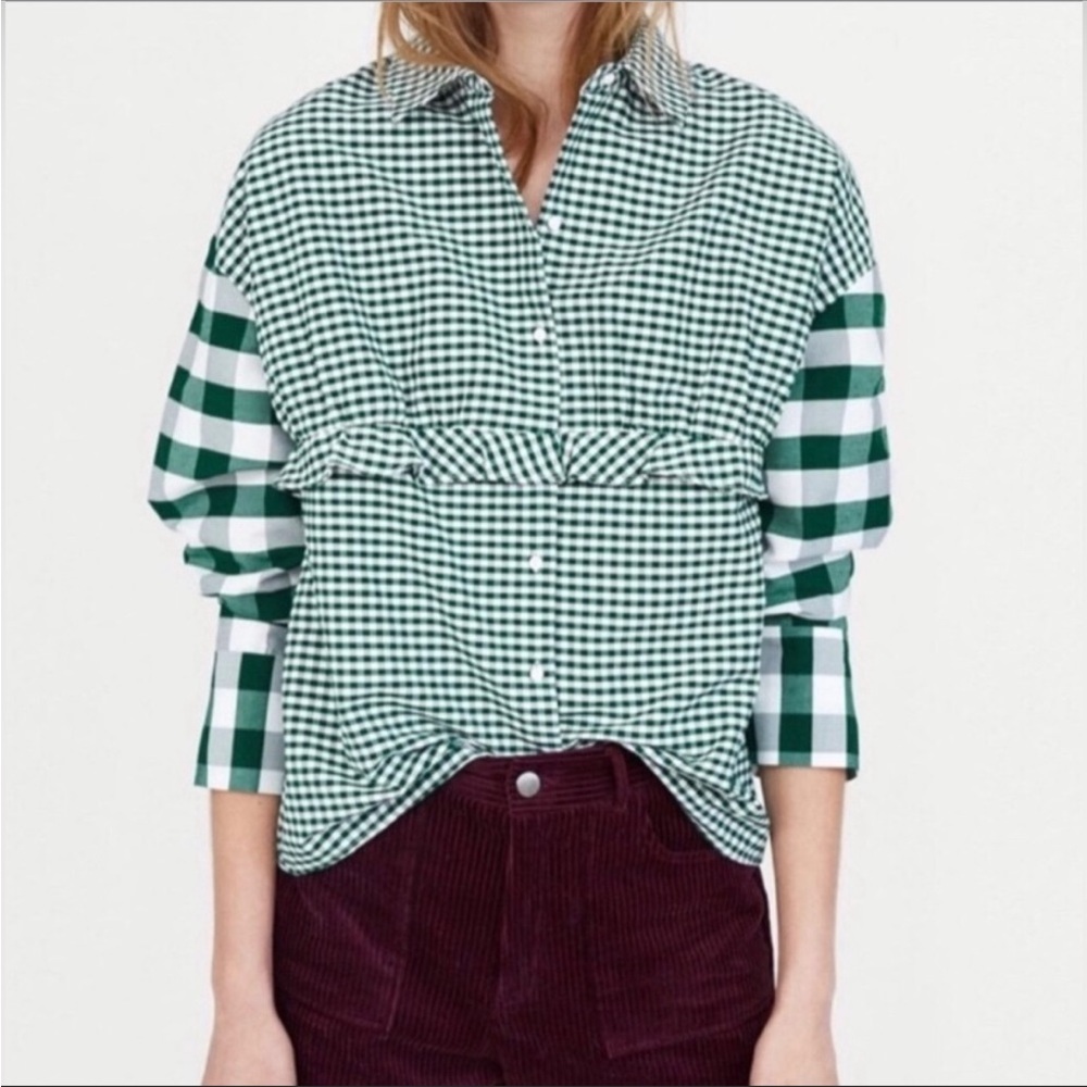 Zara plaid button down shirt